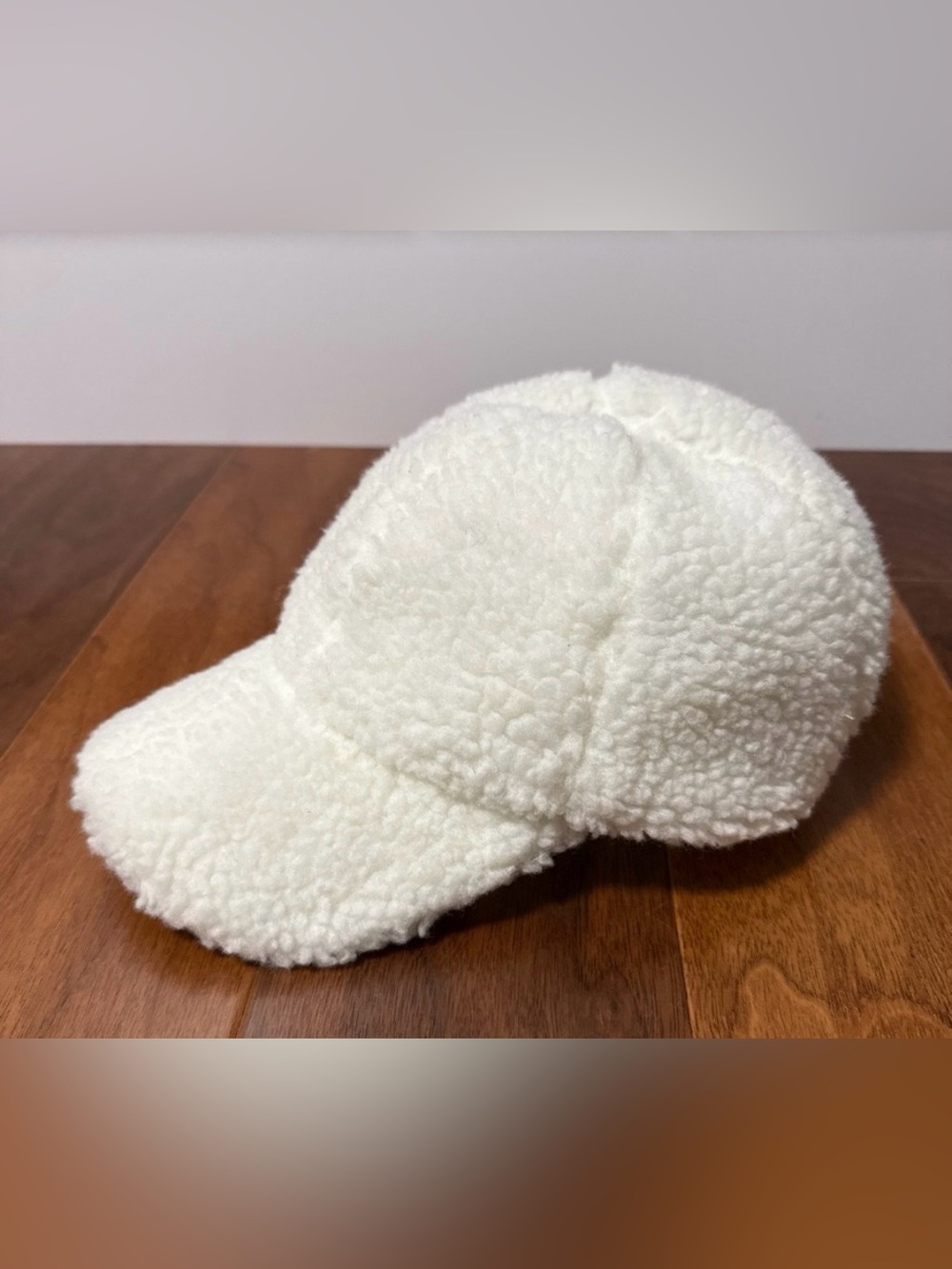 Anthropologie Cream Sherpa Baseball Cap